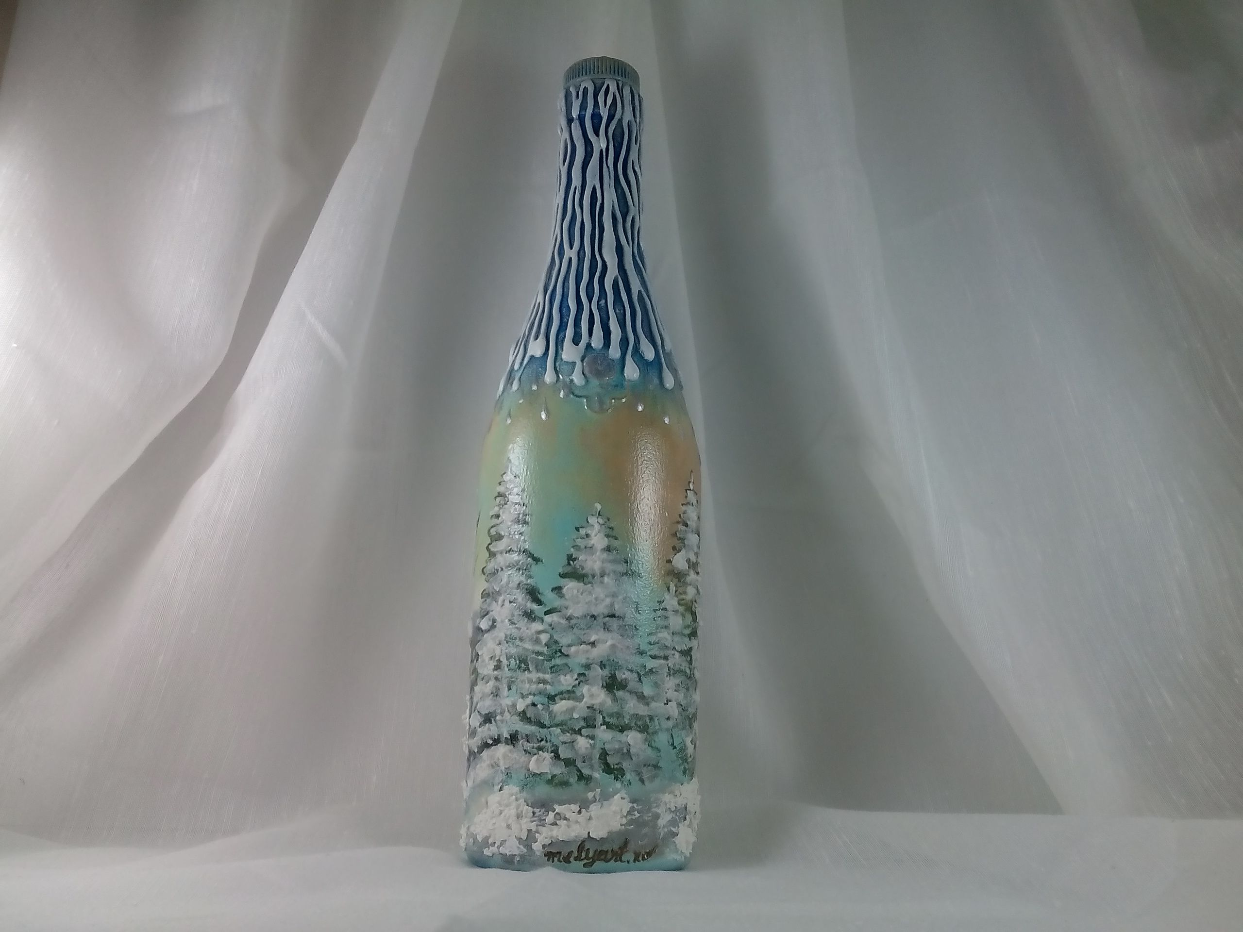 Sticla handmade unicat de sarbatori